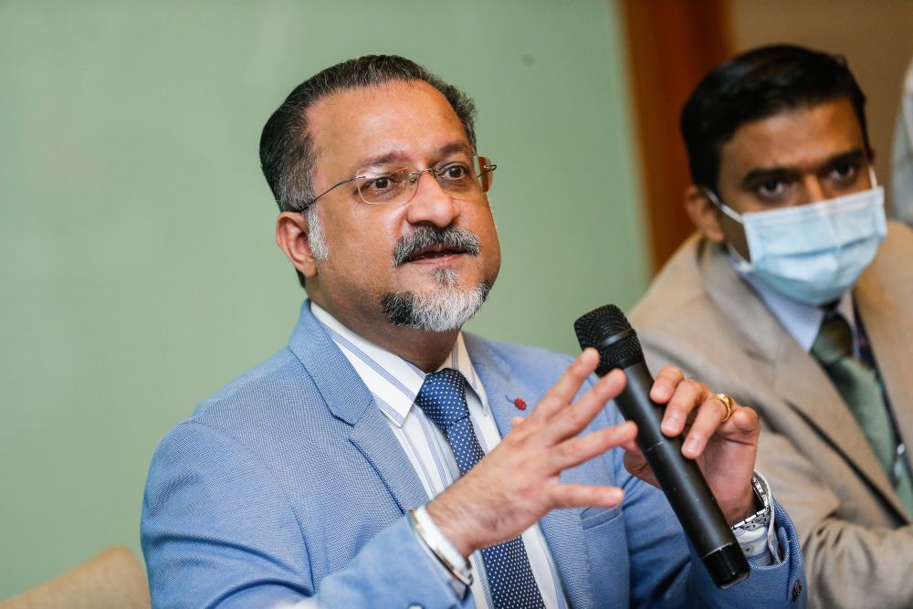 Penang exco Jagdeep Singh Deo speaks during a press conference at Cititel Penang in George Town August 25, 2020. u00e2u20acu201d Picture by Sayuti Zainudin