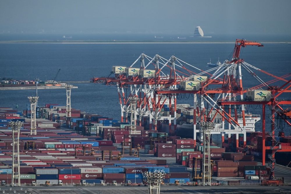 Containers are seen at the international cargo terminal at the port in Tokyo on August 17, 2020. Japanu00e2u20acu2122s economy shrank a historic 7.8 percent in the April-June quarter, the worst contraction in the nationu00e2u20acu2122s modern history. u00e2u20acu201d  AFP pic