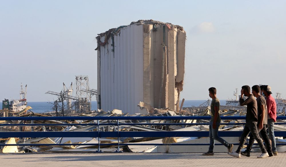People walk near the site of Tuesdayu00e2u20acu2122s blast in Beirutu00e2u20acu2122s port area, Lebanon August 6, 2020. u00e2u20acu201d Reuters pic