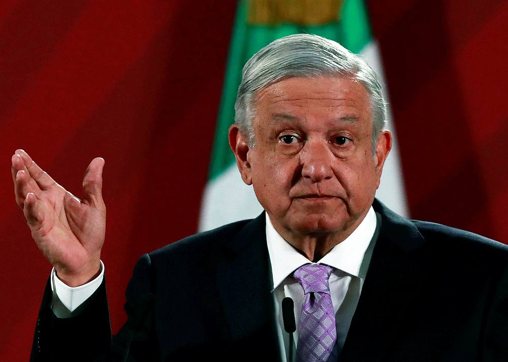 Mexico's President Andres Manuel Lopez Obrador during a news conference at the National Palace in Mexico City, Mexico February 18, 2020. u00e2u20acu201d Reuters pic