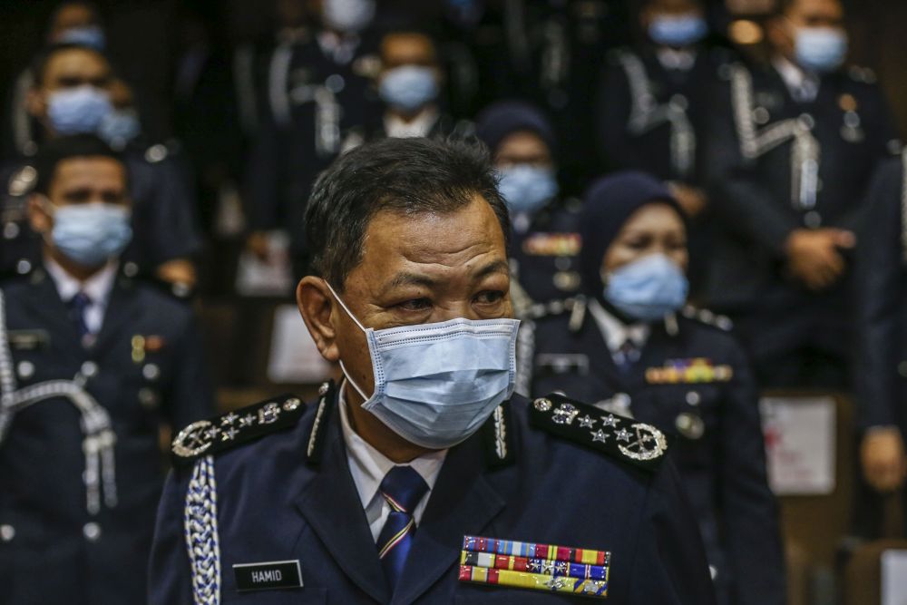 Inspector-General of Police Tan Sri Abdul Hamid Bador is pictured at the Royal Malaysia Police College Kuala Lumpur August 13, 2020. u00e2u20acu201d Picture by Firdaus Latif