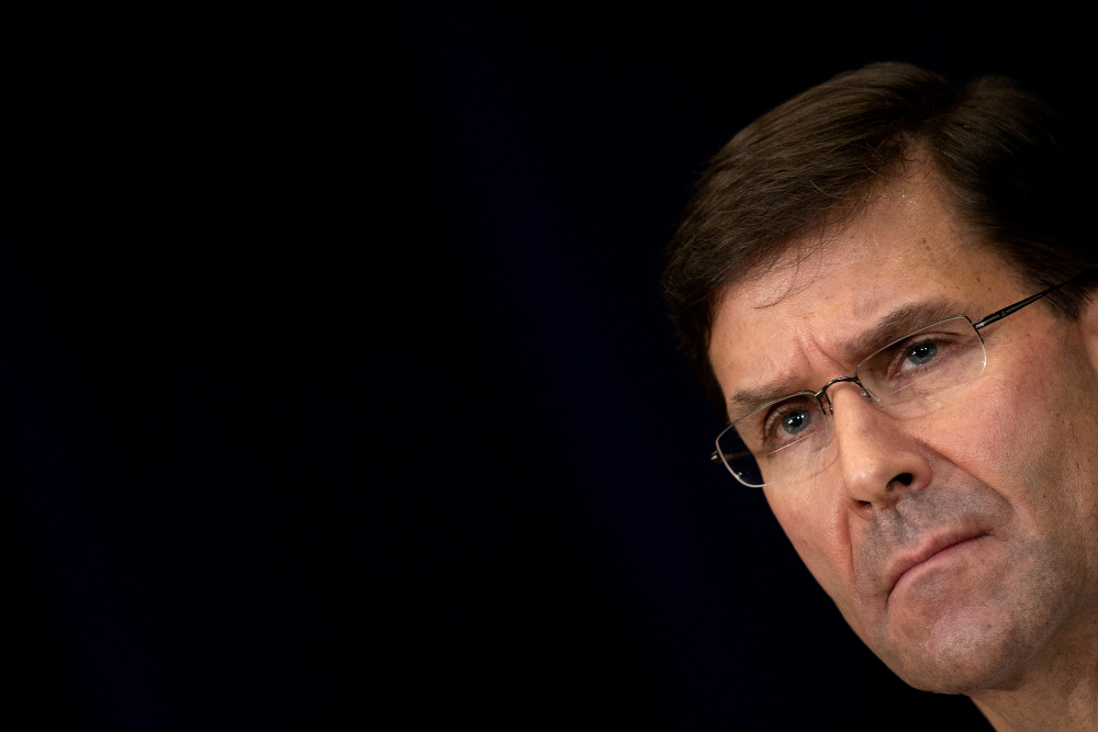 US Secretary of Defence Mark Esper listens during a news conference at the US Department of State following the 30th AUSMIN in Washington, DC July 28, 2020. u00e2u20acu201d Reuters pic