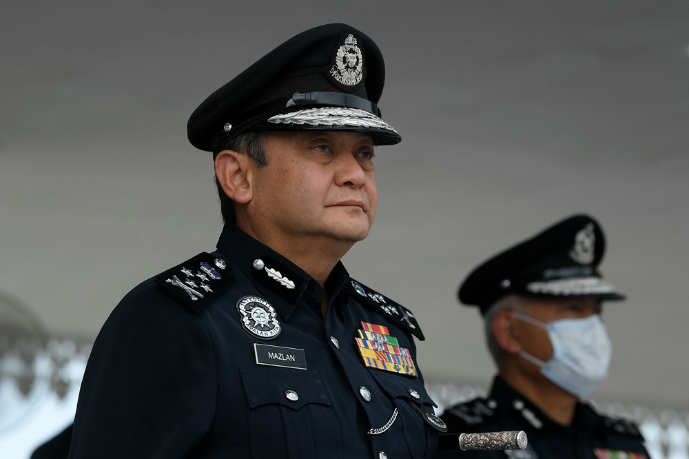 Deputy IGP Datuk Mazlan Mansor during a beating the retreat ceremony at the Police Training Centre (Pulapol) in Kuala Lumpur August 13, 2020. u00e2u20acu2022 Bernama pic