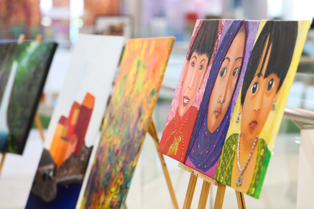'The Children of Malaysia' by Priya Logi at the Merdeka Art Exhibition at the Quill City Mall in Kuala Lumpur. 