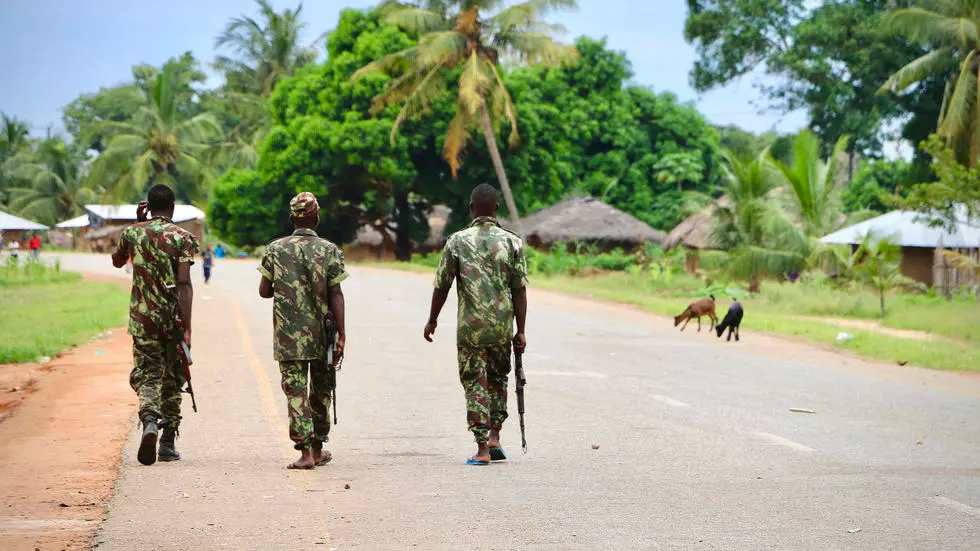 Mozambique soldiers patrol the northern town of Mocimboa da Praia, which has been reportedly taken over by jihadists. u00e2u20acu201d AFP pic