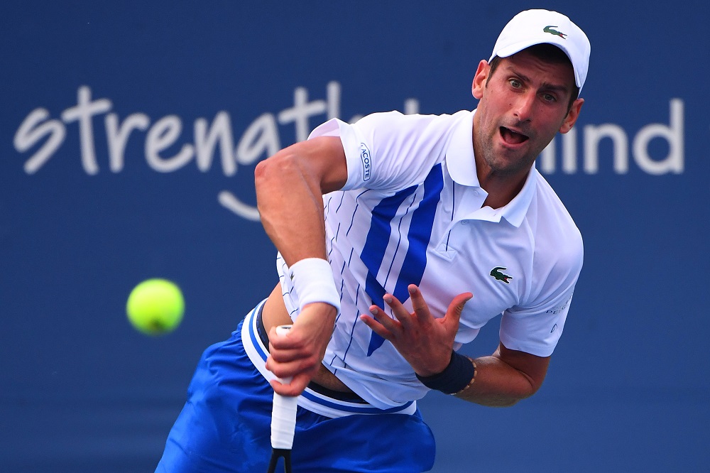 Novak Djokovic (pic) hits the ball against Tennys Sandgren during the Western & Southern Open at the USTA Billie Jean King National Tennis Center in New York August 25, 2020. u00e2u20acu2022 Robert Deutsch-USA TODAY Sports pic via Reuters