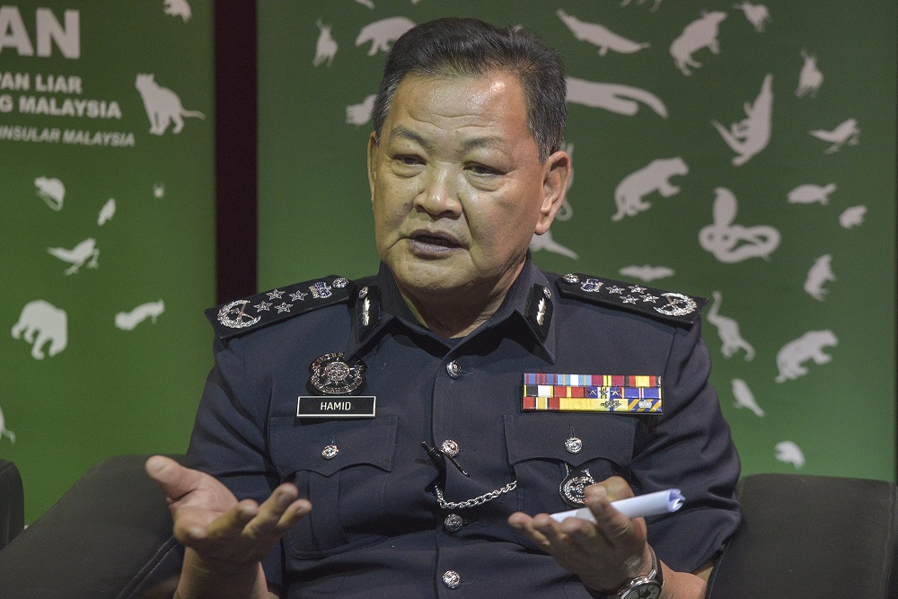 IGP Tan Sri Abdul Hamid Bador speaks to reporters during the Op Bersepadu Khazanah press conference in Selangor August 19, 2020. u00e2u20acu2022 Picture by Shafwan Zaidon