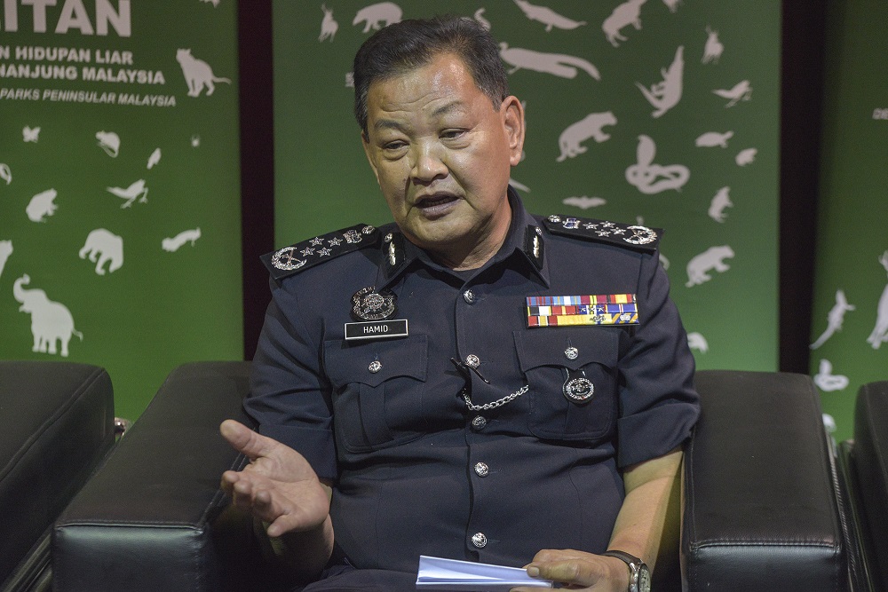 IGP Tan Sri Abdul Hamid Bador speaks to reporters during the Op Bersepadu Khazanah press conference in Selangor August 19, 2020. u00e2u20acu2022 Picture by Shafwan Zaidon