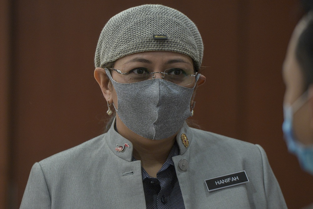 Deputy Minister in the Prime Minister's Department (Sabah and Sarawak Affairs) Datuk Hanifah Hajar Taib is pictured in Parliament August 12, 2020. u00e2u20acu201d Picture by Shafwan Zaidon