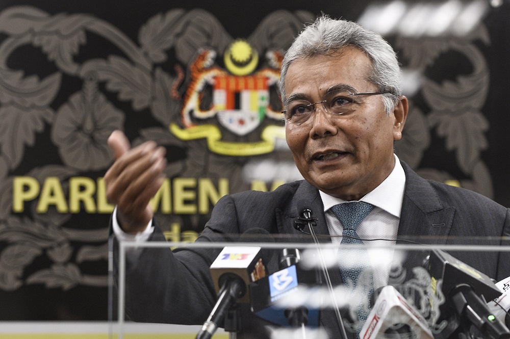 Datuk Seri Mohd Redzuan Md Yusof speaks during a press conference at Parliament in Kuala Lumpur August 18, 2020. u00e2u20acu2022 Picture by Miera Zulyana