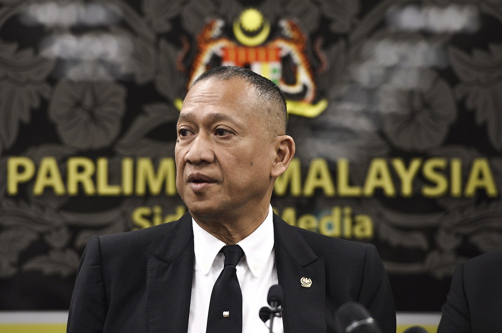 Datuk Seri Nazri Aziz speaks during a press conference at Parliament in Kuala Lumpur August 18, 2020. u00e2u20acu2022 Picture by Miera Zulyana