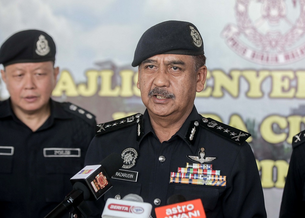 Perak police chief Datuk Razarudin Husain speaks to reporters at the Sungai Senam PSP Unit 5 Marching Field in Ipoh August 19, 2020. u00e2u20acu2022 Picture by Farhan Najib