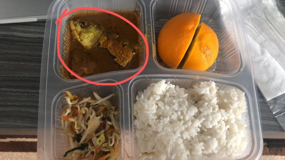 Nicholas Theng claimed food served at a quarantine centre in Penang was substandard. — Picture courtesy of Nicholas Theng Jie Wey