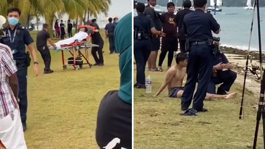 The SCDF took one boy, who was on the shore when they arrived, to the hospital. The teen and the boy who drowned were part of a group of six male teenagers fishing and swimming at the beach. u00e2u20acu201d Screenshots from Berita Mediacorpn