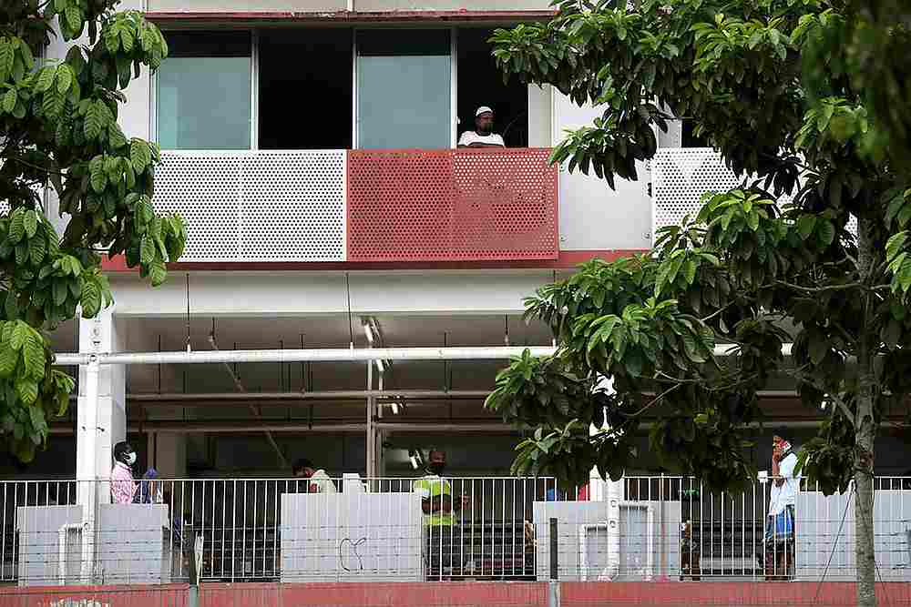 Migrant workers at Sungei Tengah Lodge, a foreign workers' dormitory in Singapore. u00e2u20acu201d TODAY pic