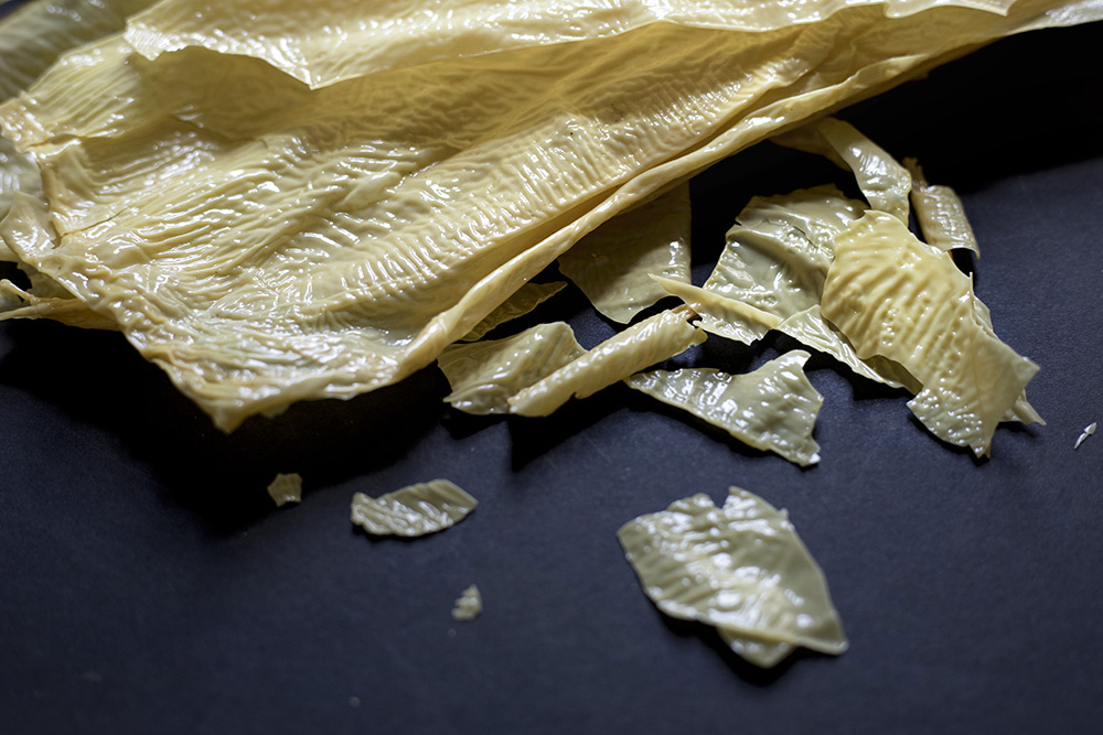 Sheets of 'fu chok' (dried bean curd).