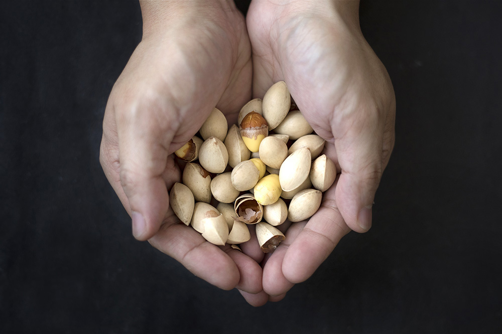 Ginkgo nuts have to be shelled and the bitter centres removed before using.
