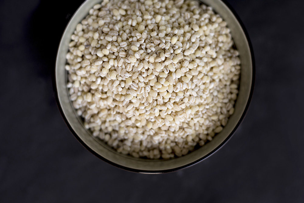 Nutritious grains of dried barley.