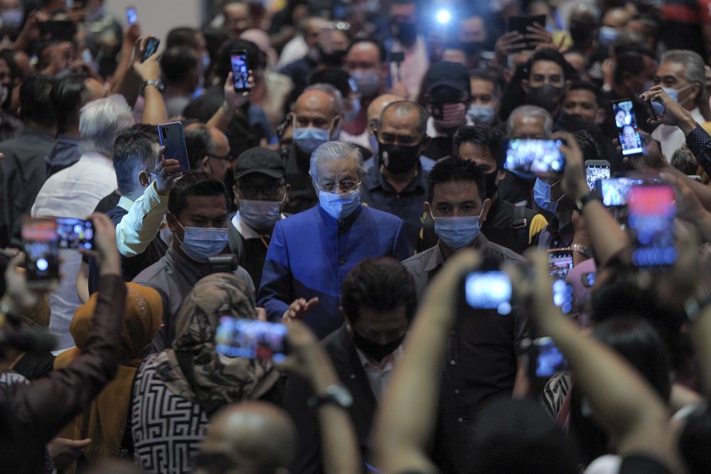 Tun Dr Mahathir Mohamad arrives for a media conference at the Pullman Kuala Lumpur in Bangsar August 7, 2020. u00e2u20acu201d Picture by Shafwan Zaidon