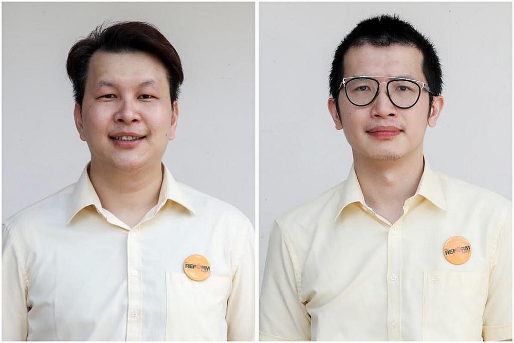 The Reform Party's incumbent chairman Andy Zhu (left) and acting party chairman Charles Yeo (right). u00e2u20acu201d TODAY pix