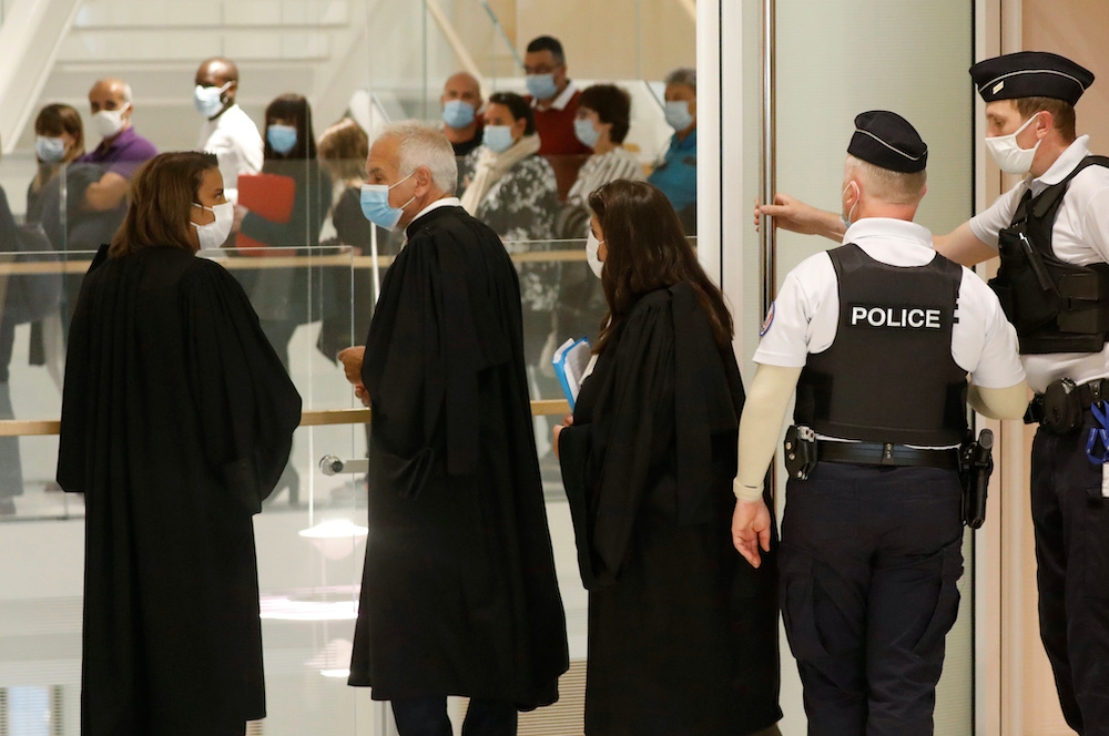 Lawyers arrive at the courtroom on the opening day of the trial of the January 2015 Paris attacks against Charlie Hebdo satirical weekly at the Paris courthouse, France, September 2, 2020. u00e2u20acu201d Reuters pic