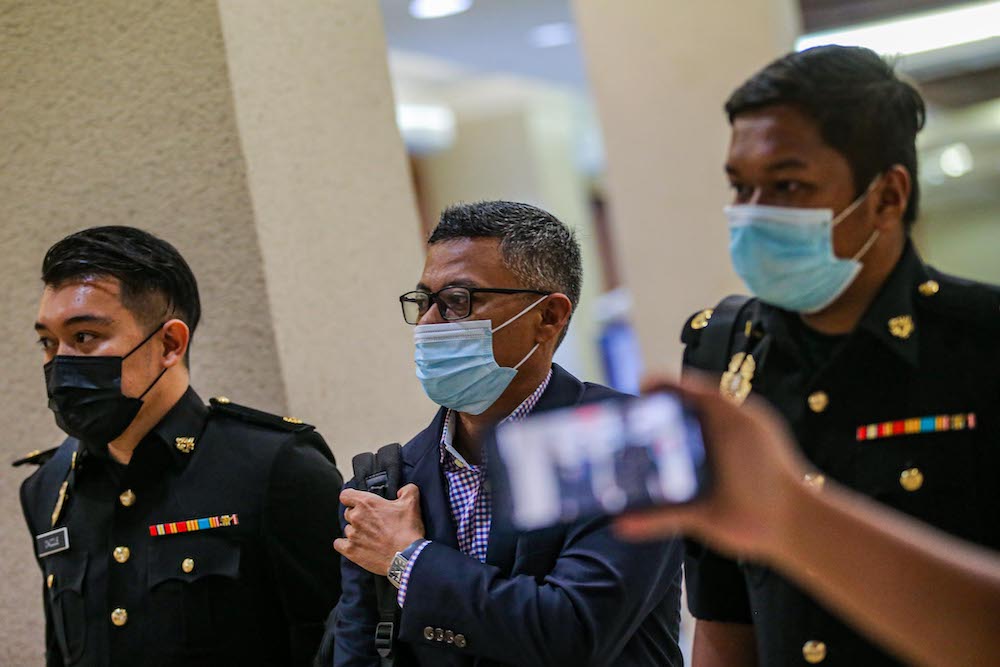 Former 1MDB CEO Mohd Hazem Abd Rahman at the Kuala Lumpur Court Complex, September 14, 2020. ― Picture by Hari Anggara