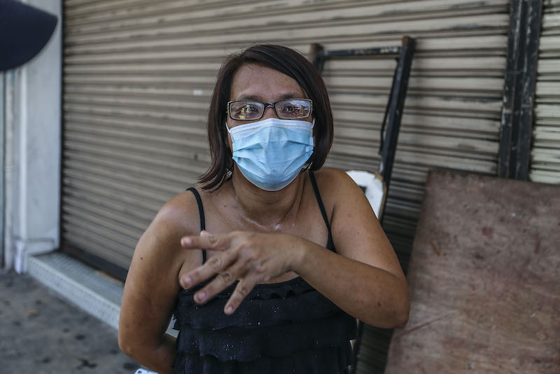 Madam Chin runs a handicrafts stall at the Gaya Street market, September 13, 2020. — Picture by Firdaus Latif