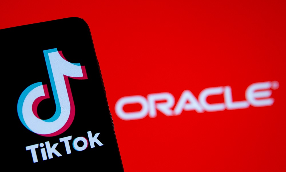 A smartphone with the Tik Tok logo is seen in front of a displayed Oracle logo in this illustration taken, Septemeber 14, 2020. u00e2u20acu201d Reuters pic