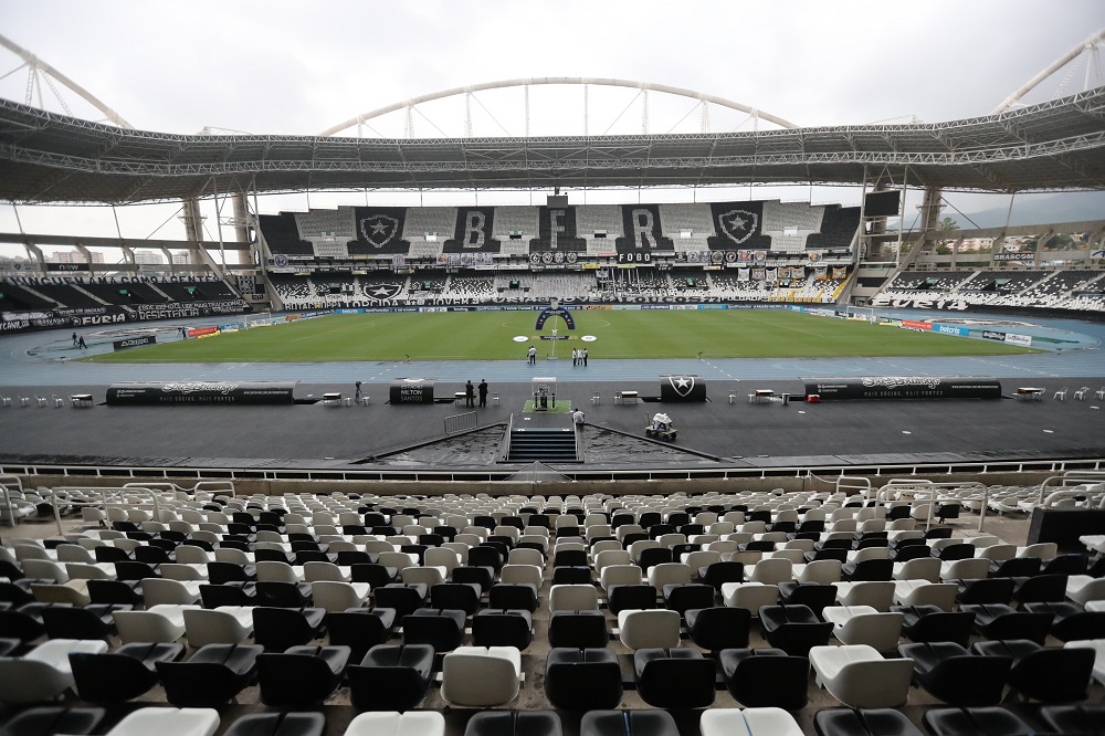 General view inside the stadium before the match between Botafogo and Santos at the Nilton Santos Stadium in Rio de Janeiro September 20, 2020. u00e2u20acu201d Reuters pic