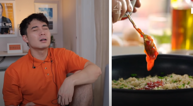 Ng was in dismay when Oliver added chilli jam into the fried rice. — Screen Capture via YouTube/mrnigelng