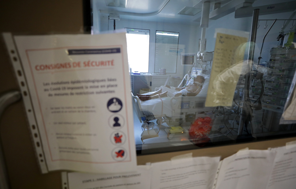 A patient suffering from the coronavirus disease (Covid-19) is treated in the Intensive Care Unit (ICU) at the Hopital Europeen hospital in Marseille, France, September 8, 2020. u00e2u20acu201d Reuters pic