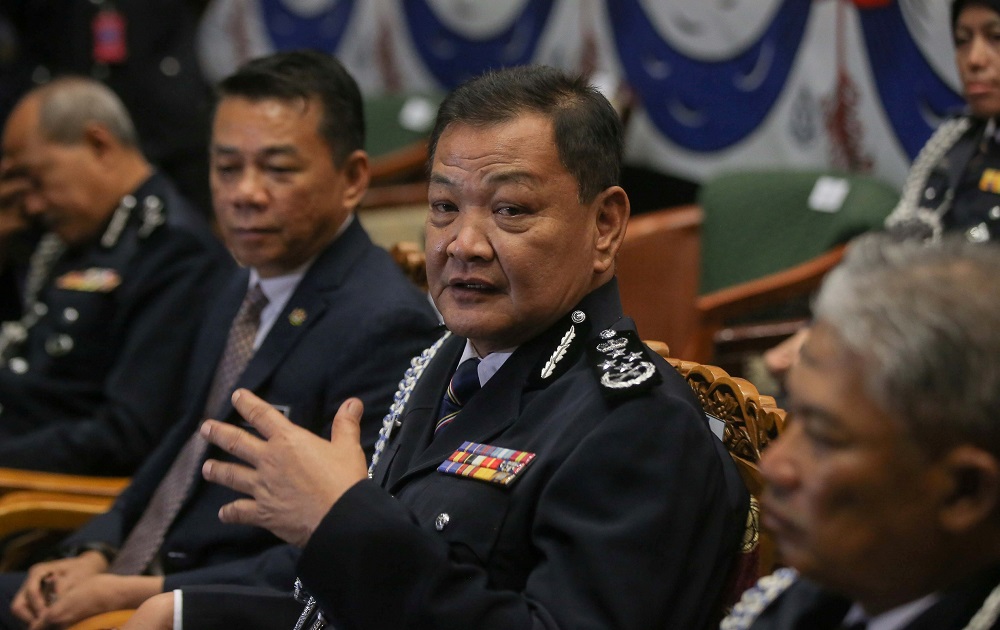 Inspector-General of Police Tan Sri Abdul Hamid Bador speaks to the press during a press conference at the Police Air Force Team Training Base in Ipoh September 11, 2020. u00e2u20acu201d Picture by Farhan Najib