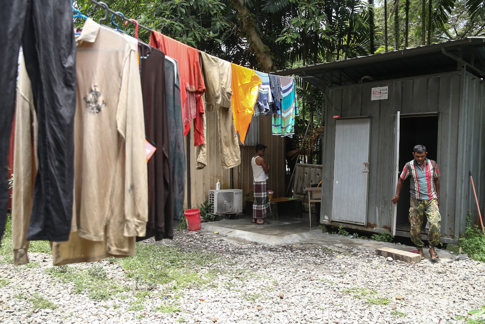 Foreign workers are pictured at their shared houses in Kuala Lumpur September 13, 2020. u00e2u20acu201d Picture by Yusof Mat Isa