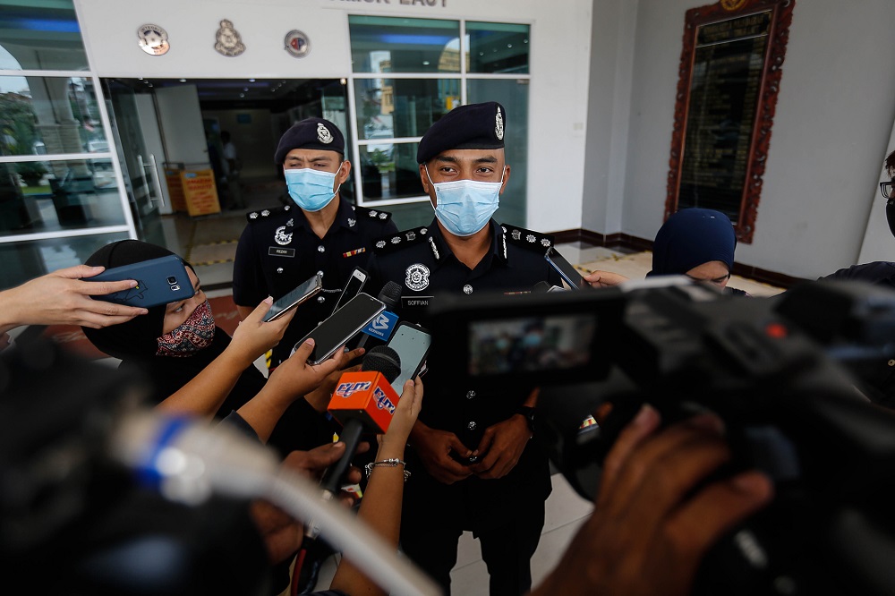 Northeast District police chief ACP Soffian Santong speaks to the press at the Northeast District Police Station in Penang September 21, 2020. u00e2u20acu201d Picture by Sayuti Zainudin