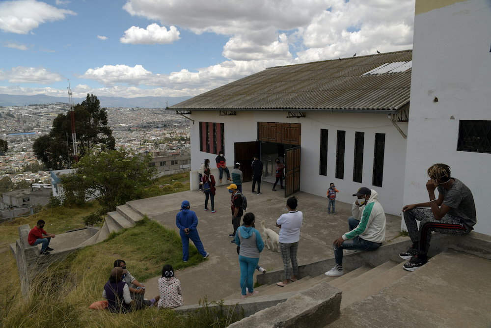 People stand in line at a mobile health centre to get tested for the coronavirus disease, in the Vista Hermosa neighbourhood, in Quito, Ecuador September 2, 2020. Picture taken September 2, 2020. — Reuters pic