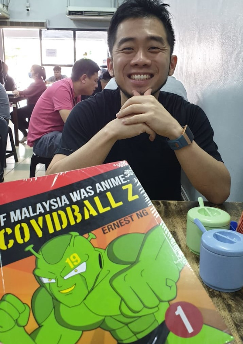 Ernest Ngu00e2u20acu2122s comic book u00e2u20acu02dcCovidball Zu00e2u20acu2122 features Malaysiau00e2u20acu2122s pandemic situation together with famous personalities. u00e2u20acu201d Picture courtesy of Ernest Ng