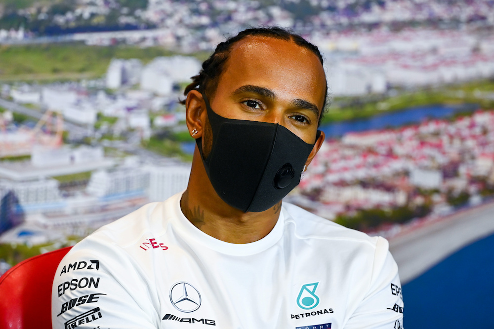 Mercedesu00e2u20acu2122 Lewis Hamilton during the press conference during the Russian Grand Prix at the Sochi Autodrom in Sochi, Russia, September 24, 2020. u00e2u20acu201d Reuters picnnn