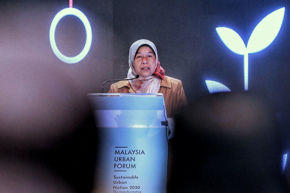 Housing and Local Government Minister Zuraida Kamaruddin delivers her speech during the opening ceremony of the Malaysia Urban Forum 2020 in Kuala Lumpur September 28, 2020. u00e2u20acu201d Picture by Ahmad Zamzahuri