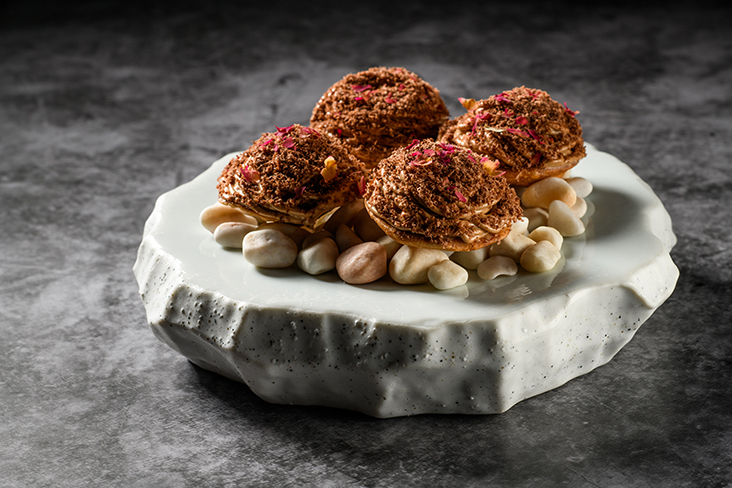 For dessert, an old school snack of cat ear's biscuit is filled with neslo and mascarpone