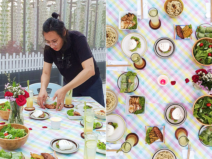 Teh putting the finishing touches to his collaboration dinner with Vita Eco Farmhouse