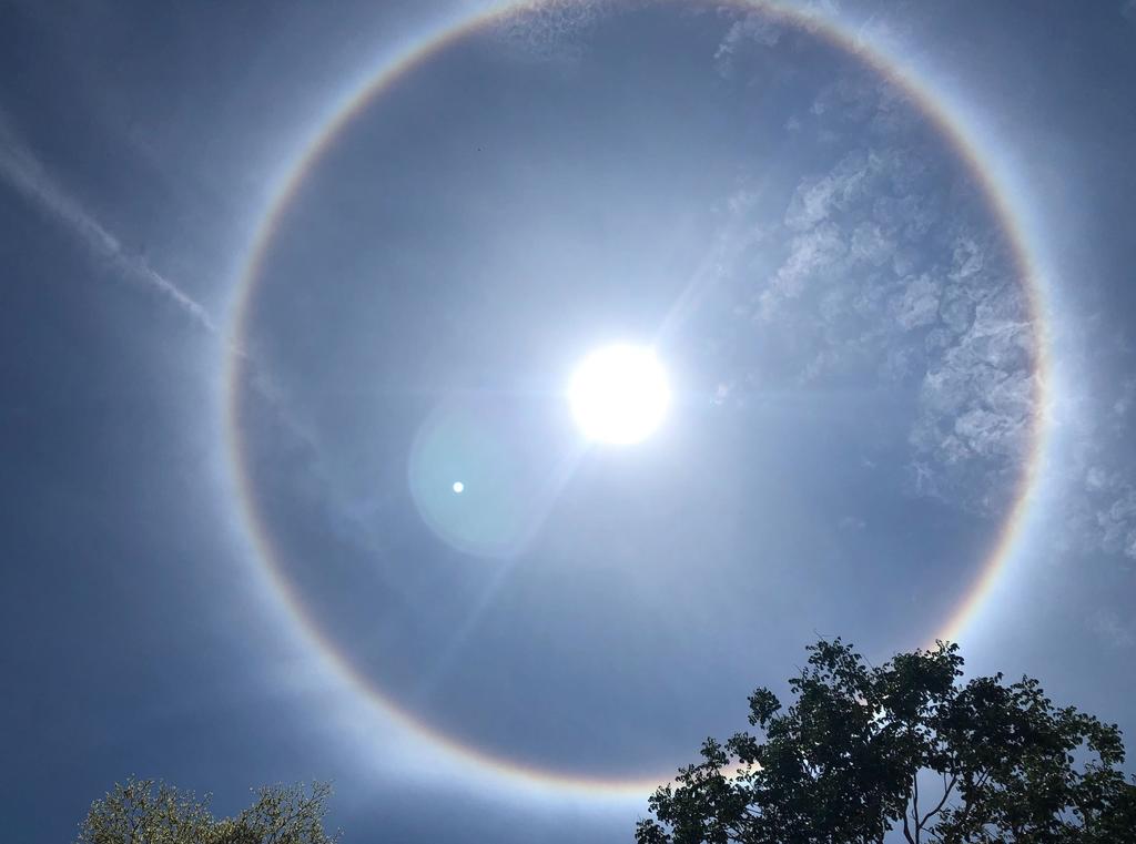 People were sharing photos of a halo around the sun, which was seen around noon. u00e2u20acu2022 TODAY pic