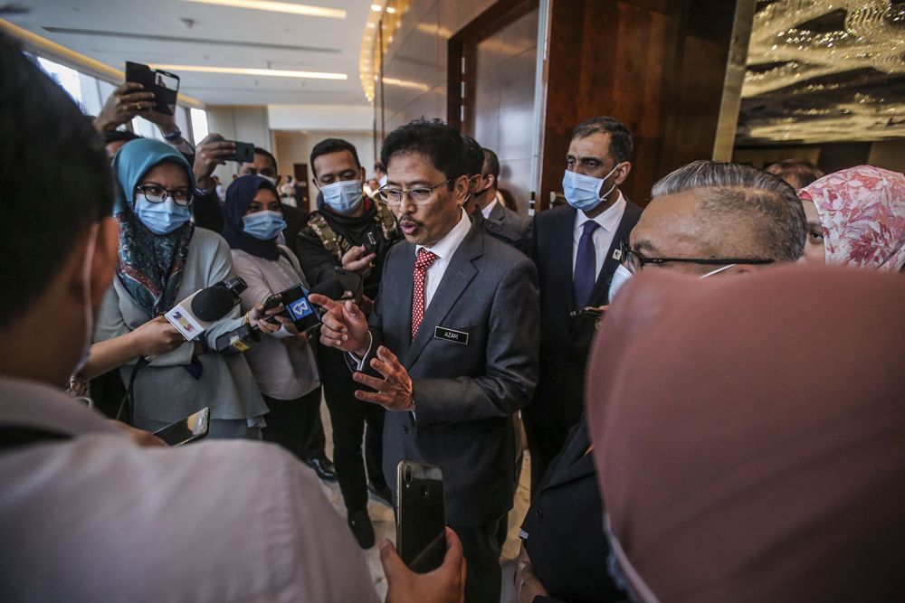 MACC chief commissioner Datuk Seri Azam Baki speaks to members of the media during a press conference at the Grand Hyatt Kuala Lumpur September 15, 2020. u00e2u20acu201d Picture by Hari Anggara