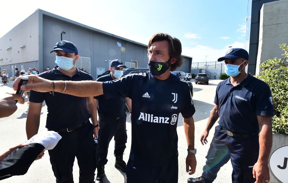New Juventus coach Andrea Pirlo arrives at the Juventus Training Centre in Turin August 24, 2020. u00e2u20acu201d Reuters pic