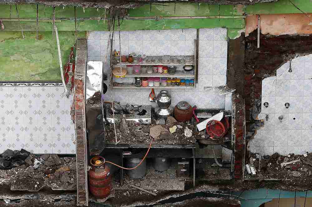 A damaged room of a building is seen after a portion of a three-storey residential building collapsed in Bhiwandi, on the outskirts of Mumbai, India, September 21, 2020. u00e2u20acu201d Reuters pic