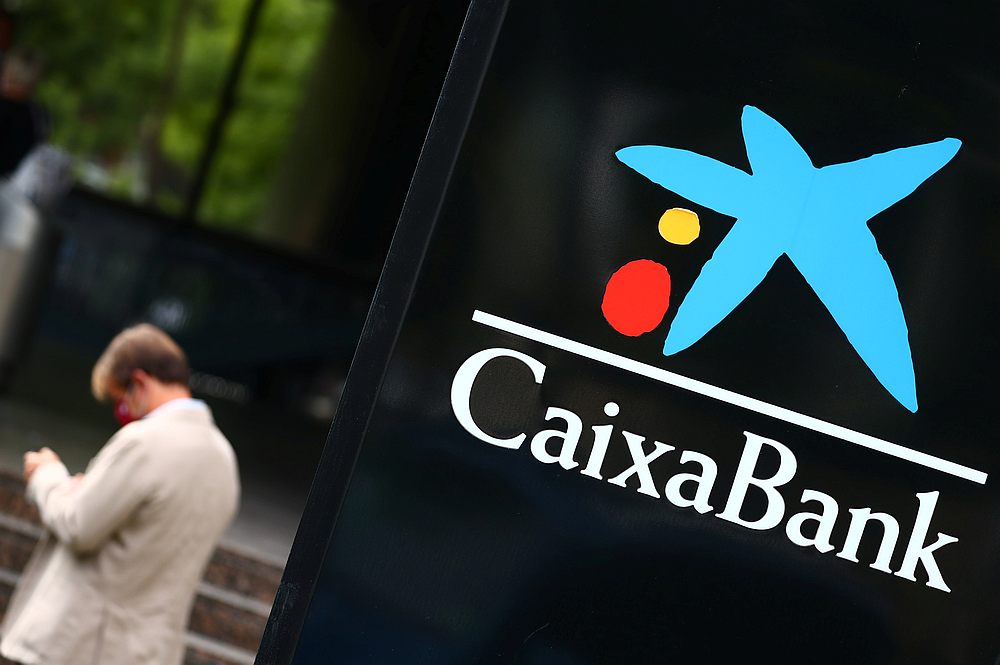 The logo of Caixabank seen outside a branch in Madrid, Spain September 16, 2020. u00e2u20acu201d Reuters pic