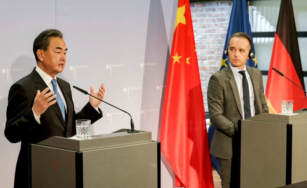 German Foreign Minister Heiko Maas and Chinau00e2u20acu2122s Foreign Minister Wang Yi hold a joint press conference as part of a meeting in Berlin on September 1, 2020. u00e2u20acu201d AFP pic 