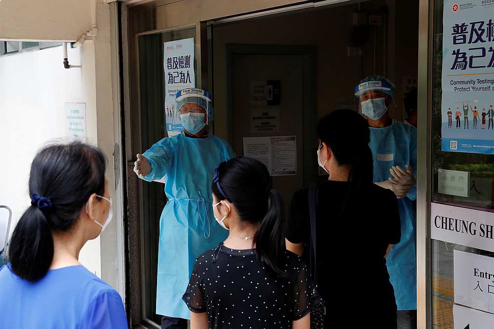 People queue up at the community Covid-19 testing centre in Hong Kong September 1, 2020. u00e2u20acu201d Reuters pic