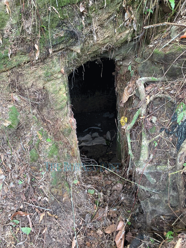 The opening to the underground air-raid shelter measures between 40cm and 45cm in width. — Borneo Post Online pic