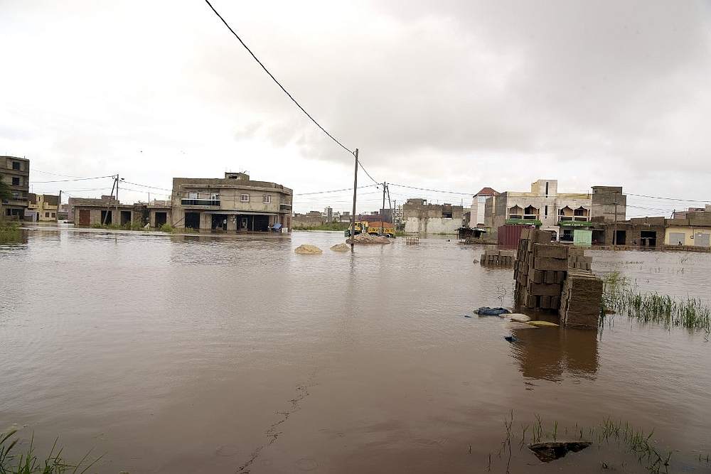 Flood water is seen between houses in the Keurs Massar area in Dakar after heavy rains in Senegal September 7, 2020. u00e2u20acu201d AFP pic