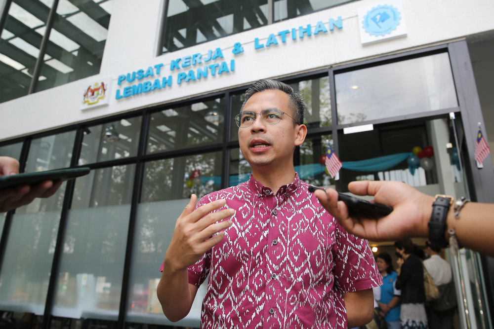 Lembah Pantai MP Fahmi Fadzil speaks to reporters after the launch of Lembah Pantai Work and Training Centre in Kuala Lumpur September 16, 2020. u00e2u20acu201d Picture by Yusof Mat Isa 